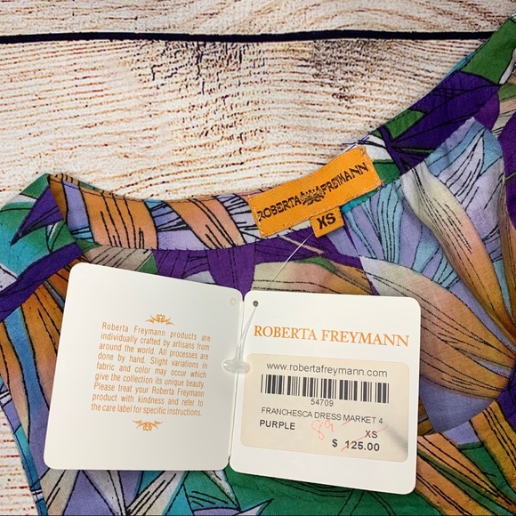 Roberta Freymann Tropical Floral Dress w/ Pockets! - Picture 3 of 6